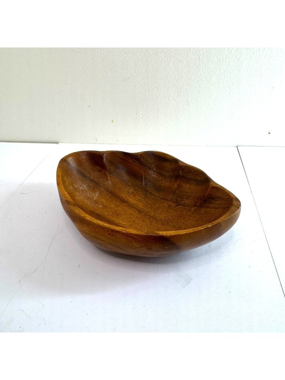 Vintage Mid Century Monkey Bowl Carved Wood Shell Serving Bowl 1960s Retro Dish